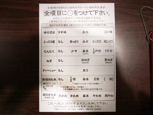 一蘭のメニュー