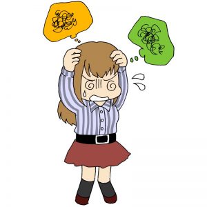 イラスト 女の子 グルグル思考