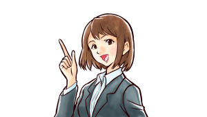 人差し指を立てる女性